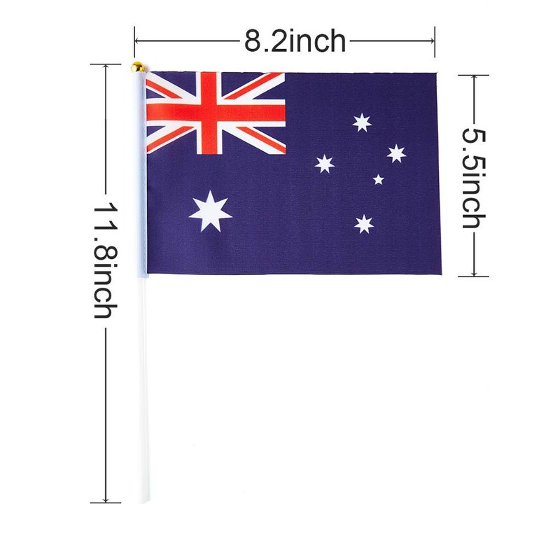 mflagperft Australia Flag Australian Flag, Small Mini Handheld Australia Flags on Stick, Ideal for Party Parades Sports Events Patriotic Festival Decorations - Image 3